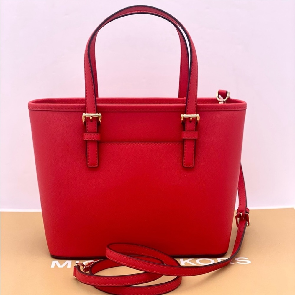 Michael Kors Jet Set Travel Extra-Small Saffiano Leather Top-Zip Tote Bag - Picture 9 of 11